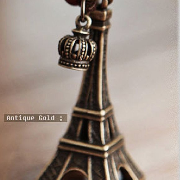 Eiffel Tower Paris Necklace Leather Cord - Picture 5 of 9